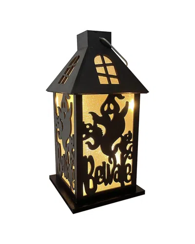Lumabase Halloween Lantern With Battery-operated Led Lights In Gold