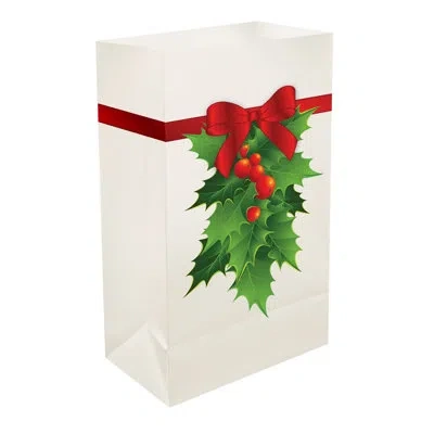 Lumabase Holly Plastic Luminaria Bags - 12 Count