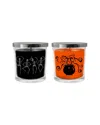 Lumabase Set Of 2 Halloween Collection Scented Wax Candles In Orange