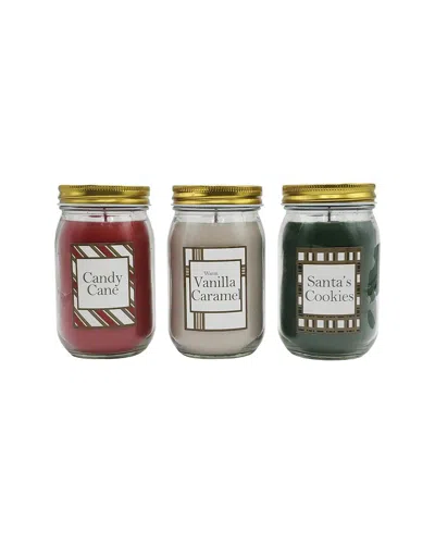 Lumabase Set Of 3 Holiday Sweets Collection Scented Wax Candles In Multicolor