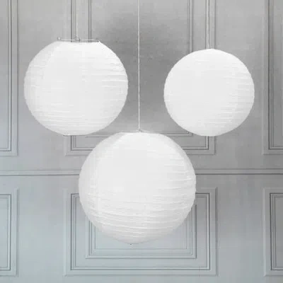 Lumabase White Multi-size Paper Lanterns - 6 Count