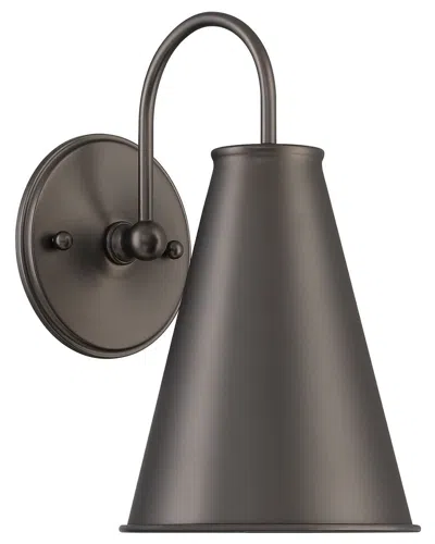 Lumanity Lincoln Tapered Metal 7in Dome Dark Bronze Wall Sconce Light In Black