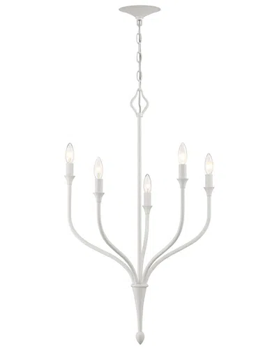 Lumanity Rhodes 5-light White Contemporary Statement Chandelier In Silver
