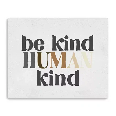 Lumaprints 16x20 Be Human Kind Canvas Wall Art In Blue