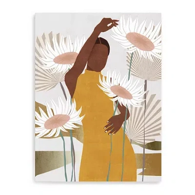 Lumaprints 18x24 Sun Kissed Woman Canvas Wall Art In Orange