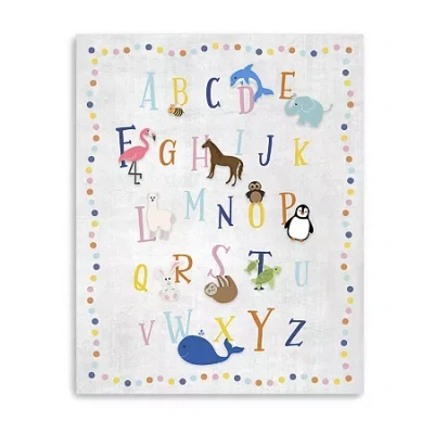 Lumaprints Animal Alphabet Giclee Canvas Art In Multi