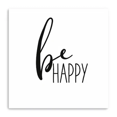 Lumaprints Be Happy Giclee Canvas Art In Black