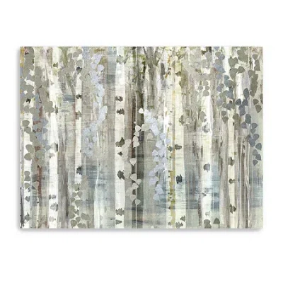 Lumaprints Birch Wood Meadow Canvas Art In White