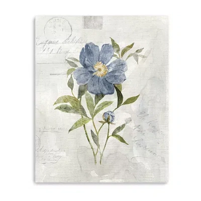 Lumaprints Blue Linen Peony Canvas Art