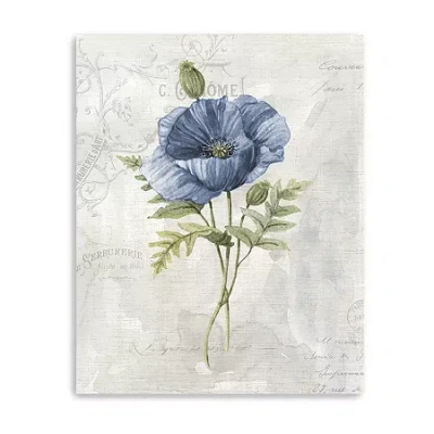 Lumaprints Blue Linen Poppy Canvas Art