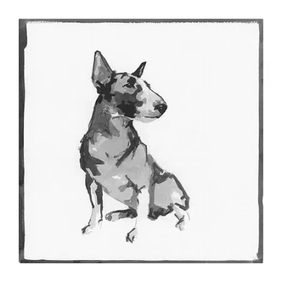 Lumaprints Bull Terrier Traditional Canvas Art In White