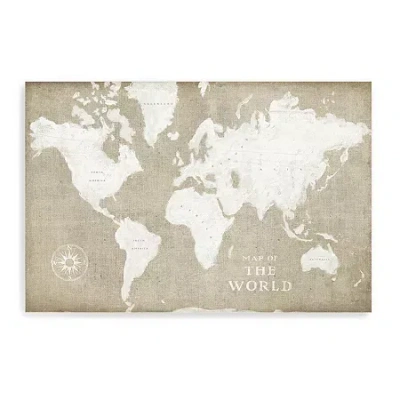 Lumaprints Burlap World Map I Giclee Canvas Art In Brown
