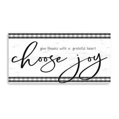 Lumaprints Choose Joy Giclee Canvas Art In White