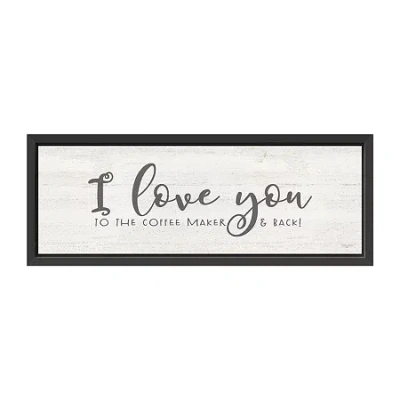 Lumaprints Coffee Kitchen Panel - Love Framed Canvas Art In White