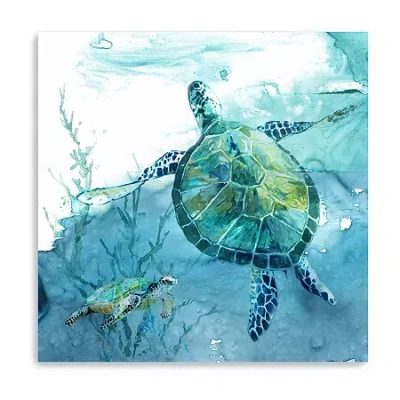Lumaprints Delray Sea Turtle Ii Canvas Art In Blue