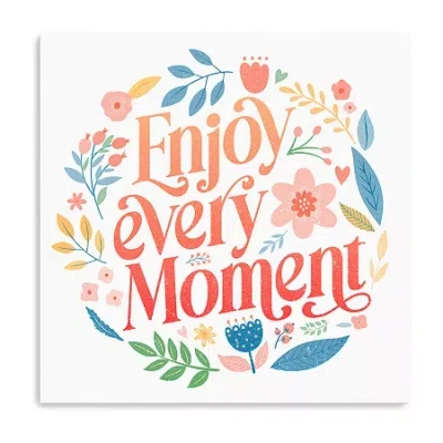 Lumaprints Enjoy Every Moment Canvas Art In White