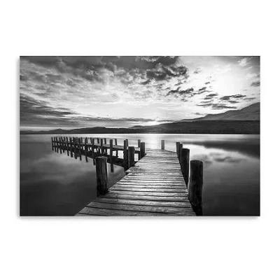 Lumaprints Evening Dock Canvas Art In Gray
