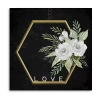 Lumaprints Geometric Hexagon Muted Floral Giclee Canvas Art In Black