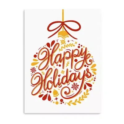 Lumaprints Happy Holidays Canvas Art In White