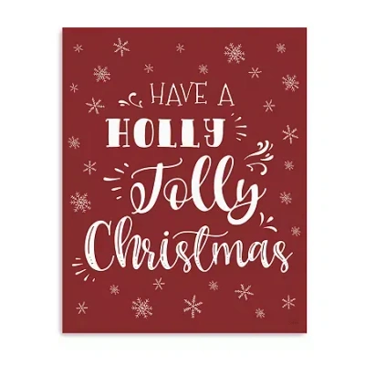 Lumaprints Holly Jolly Christmas Canvas Art In Red