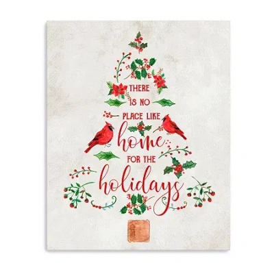 Lumaprints Home For The Holidays Tree Canvas Art In White