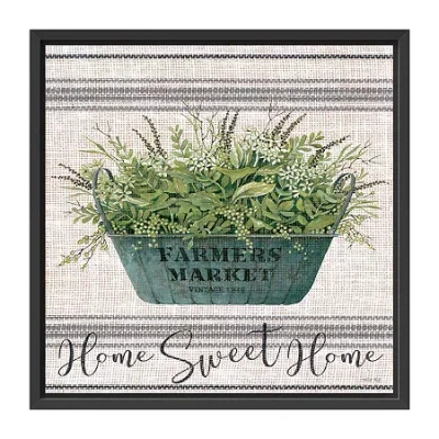 Lumaprints Home Sweet Home Framed Canvas Art In White