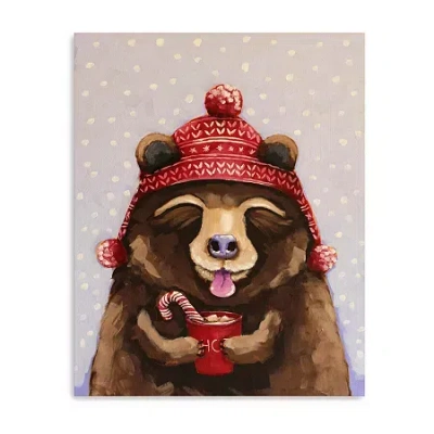 Lumaprints Hot Chocolate Bear Canvas Art In Brown
