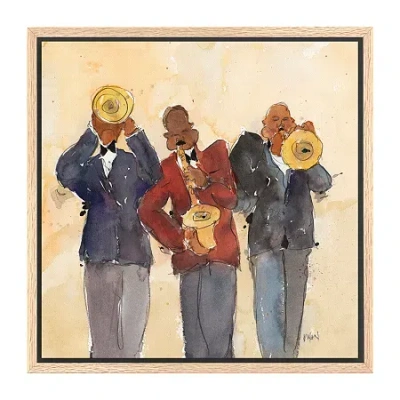Lumaprints Jazz Trio Framed Canvas Art In Brown