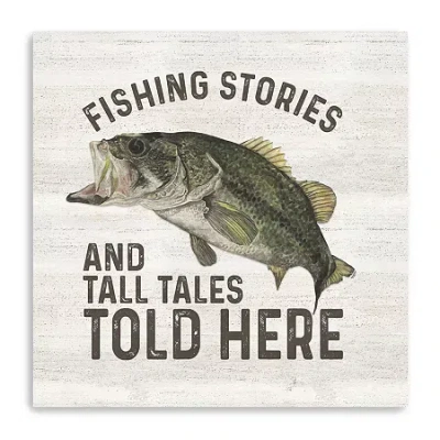Lumaprints Less Talk More Fishing I-tall Tales Giclee Canvas Art In Sand