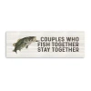 Lumaprints Less Talk More Fishing Panel V-together Giclee Canvas Art In Sand