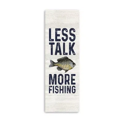 Lumaprints Less Talk More Fishing Vertical Ii-fishing Giclee Canvas Art In Sand