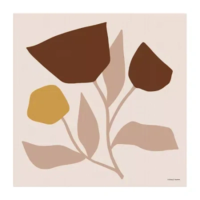 Lumaprints Modern Graphic Floral Stem Canvas Art In Brown