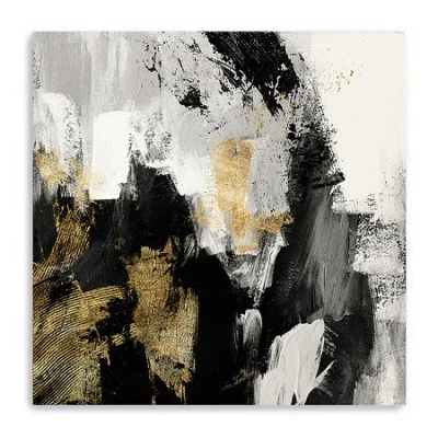 Lumaprints Neutral Gold Collage I Giclee Canvas Art In Black