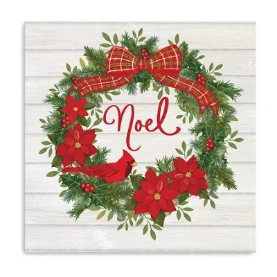 Lumaprints Noel Wreath Canvas Art In Green