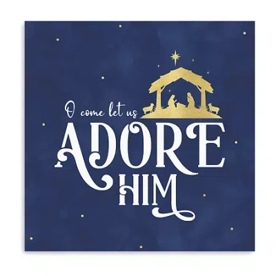 Lumaprints O Holy Night Vi On Blue Canvas Art