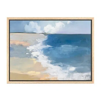 Lumaprints Open Shore Framed Canvas Art In Blue