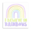 Lumaprints Pastel Rainbows I-believe Giclee Canvas Art In Multi