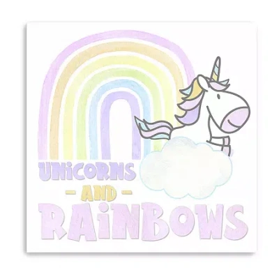 Lumaprints Pastel Rainbows V-unicorns Giclee Canvas Art In Multi
