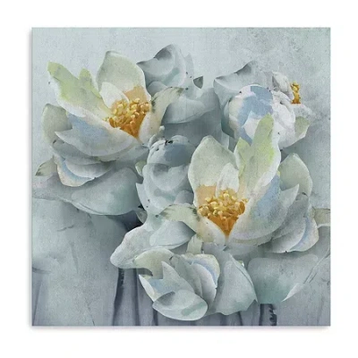 Lumaprints Peonies Square Canvas Art In Blue