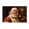 Lumaprints Santa With Tree Canvas Art In Red