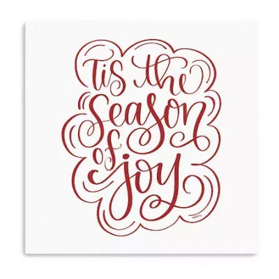 Lumaprints Tis The Season Of Joy Canvas Art In White