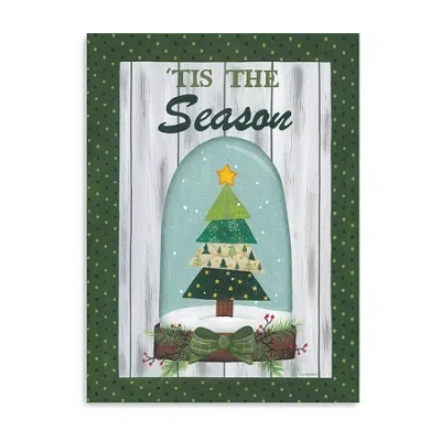 Lumaprints Tree Snow Globe Canvas Art In Green