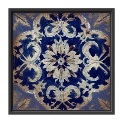 Lumaprints Turkish Tiles Xi Framed Canvas Art In Blue