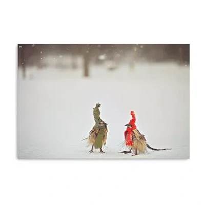 Lumaprints Weathered Feathered Friends Canvas Art In White