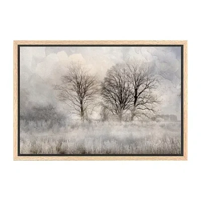 Lumaprints Winter Frost 3 Framed Canvas Art In Gray
