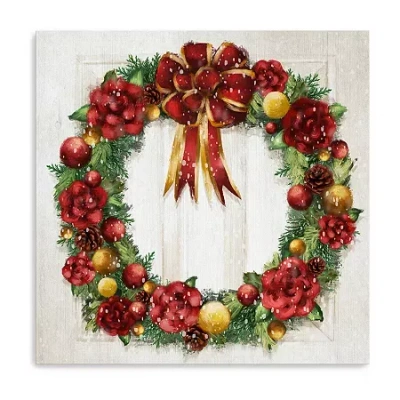 Lumaprints Wreath Canvas Art In Red
