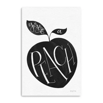 Lumaprints You Are A Peach Bw Giclee Canvas Art In Black
