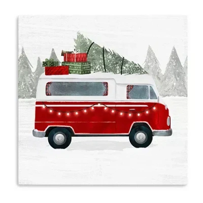 Lumaprints Yuletide Camper Iv Canvas Art In Red