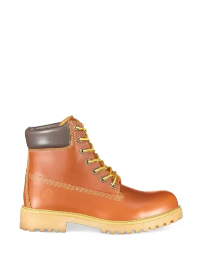 Lumberjack Lace-up Leather Ankle Boots In Brown