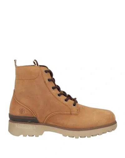 Lumberjack Man Ankle Boots Camel Size 8 Leather In Brown